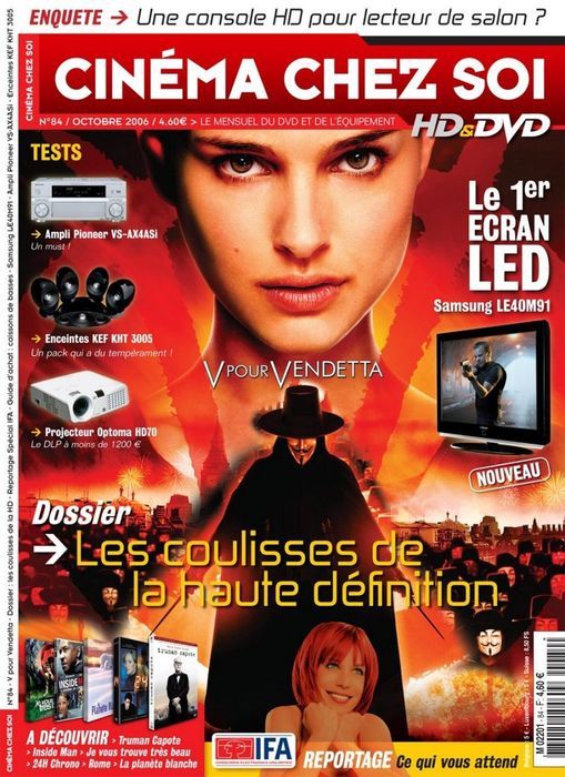CINEMA CHEZ SOI magazine side cover Issue 84 October 2006