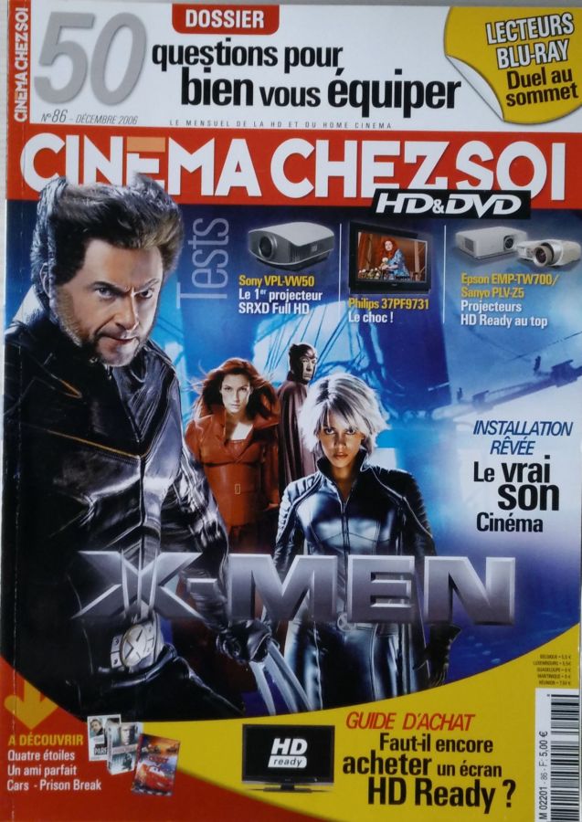 CINEMA CHEZ SOI magazine side cover Issue 86 December 2006
