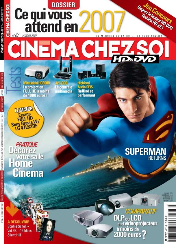 CINEMA CHEZ SOI magazine side cover Issue 87 January 2007