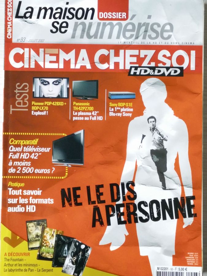 CINEMA CHEZ SOI magazine side cover Issue 93 July/August 2007