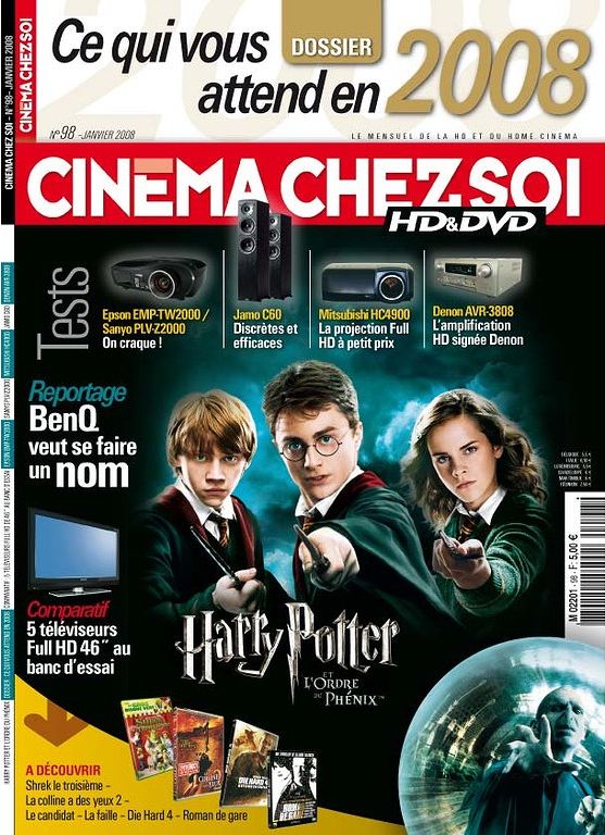 CINEMA CHEZ SOI magazine side cover Issue 98 January 2008