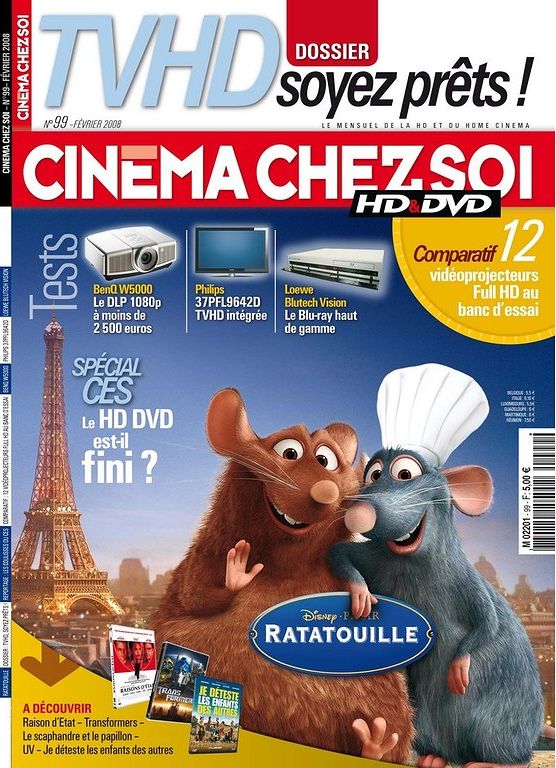 CINEMA CHEZ SOI magazine side cover Issue 99 February 2008