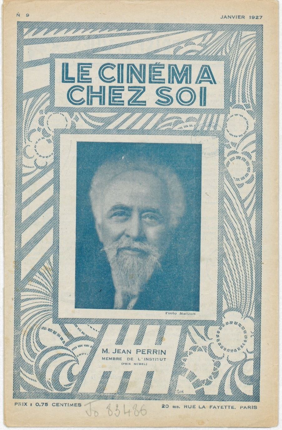 CINEMA CHEZ SOI | LE (20s-40s) magazine side cover Issue 9 January 1927