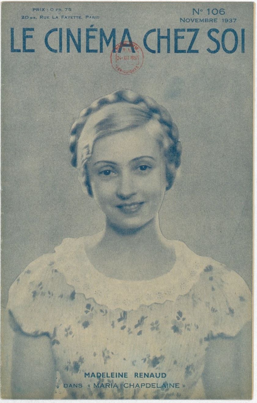 CINEMA CHEZ SOI | LE (20s-40s) magazine side cover Issue 106 November 1937