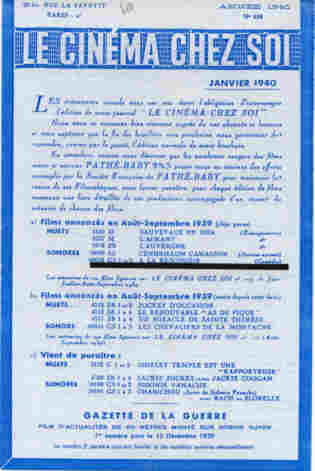 CINEMA CHEZ SOI | LE (20s-40s) magazine side cover Issue 118 January 1940