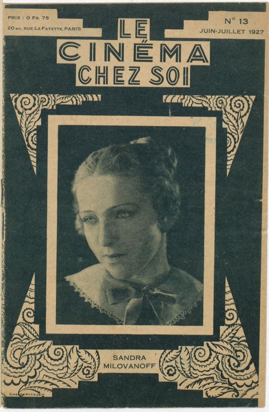 CINEMA CHEZ SOI | LE (20s-40s) magazine side cover Issue 13 June/July 1927