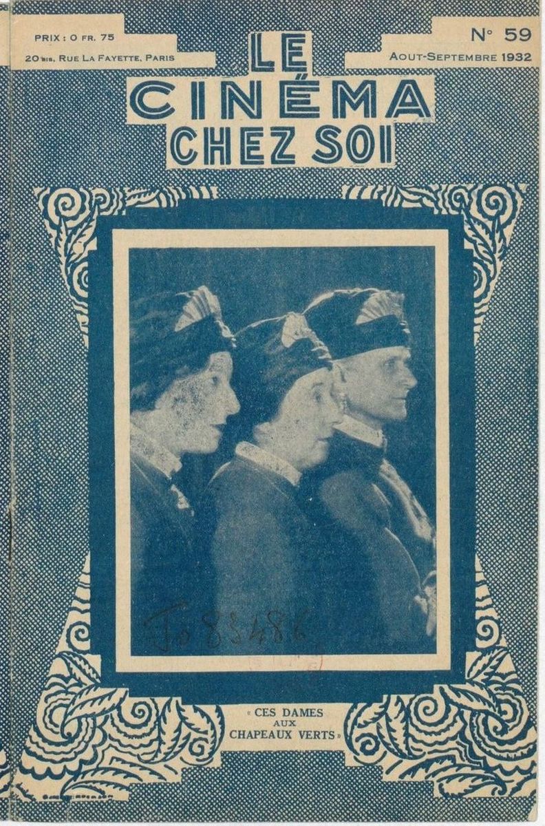 CINEMA CHEZ SOI | LE (20s-40s) magazine side cover Issue 59 August/September 1932