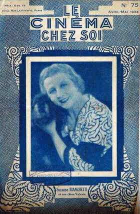CINEMA CHEZ SOI | LE (20s-40s) magazine side cover Issue 75 April/May 1934