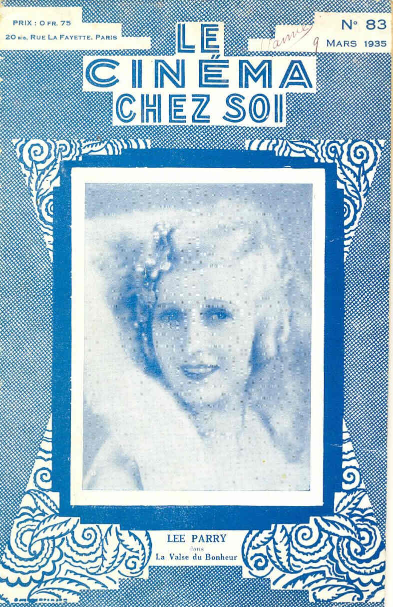CINEMA CHEZ SOI | LE (20s-40s) magazine side cover Issue 83 March 1935