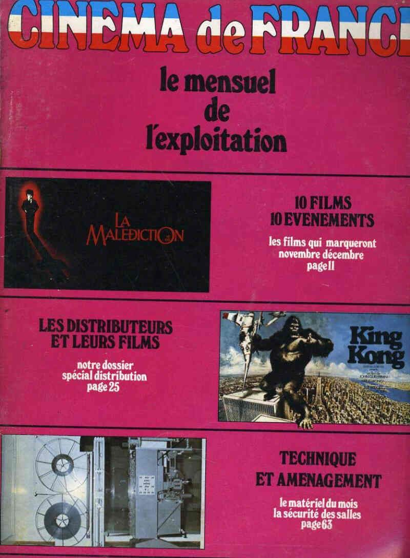 CINEMA DE FRANCE magazine side cover Issue 10 December 1976