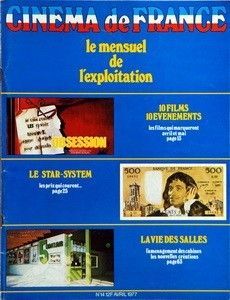 CINEMA DE FRANCE magazine side cover Issue 14 April 1977
