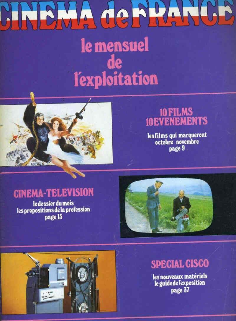 CINEMA DE FRANCE magazine side cover Issue 18 October 1977