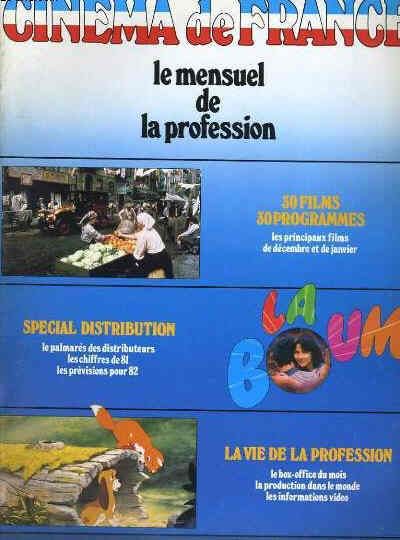 CINEMA DE FRANCE magazine side cover Issue 61 January 1982
