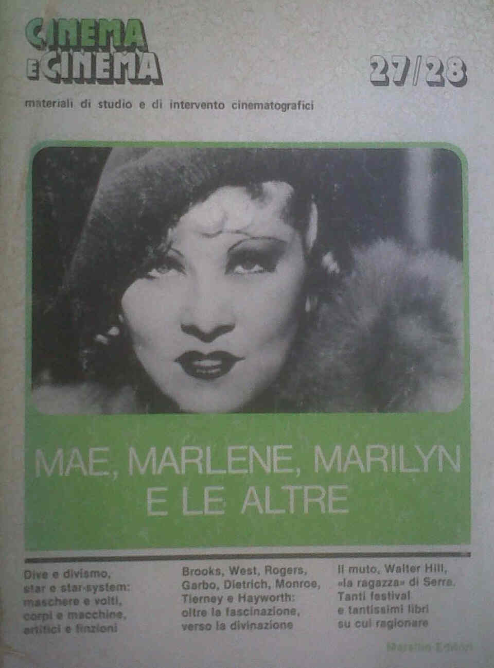 CINEMA E CINEMA magazine side cover Issue 27/28 April/May/June 1981