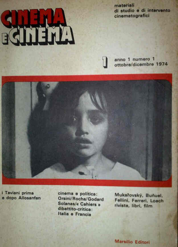 CINEMA E CINEMA magazine side cover Issue 1 October/November/December 1974