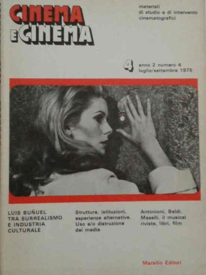CINEMA E CINEMA magazine side cover Issue 4 July/August/September 1975