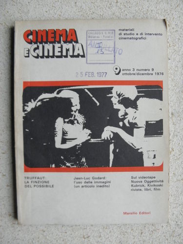 CINEMA E CINEMA magazine side cover Issue 9 October/November/December 1976
