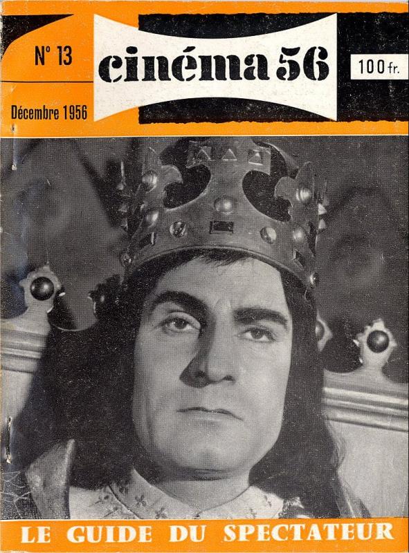 CINEMA (50s-90s Fr) magazine side cover Issue 13  1956
