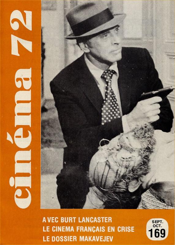 CINEMA (50s-90s Fr) magazine side cover Issue 169  1972