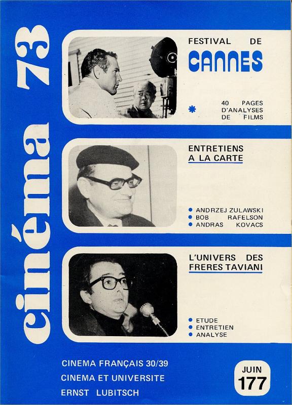 CINEMA (50s-90s Fr) magazine side cover Issue 177  1973