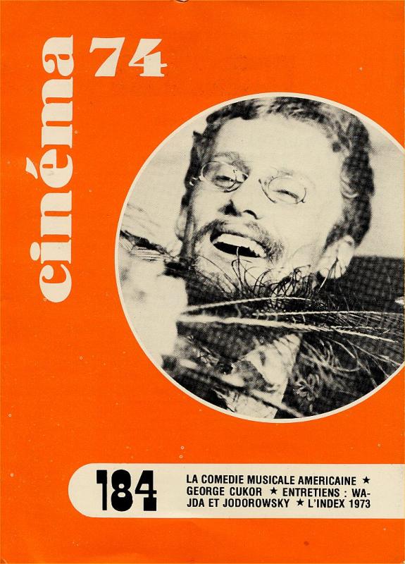 CINEMA (50s-90s Fr) magazine side cover Issue 184  1974