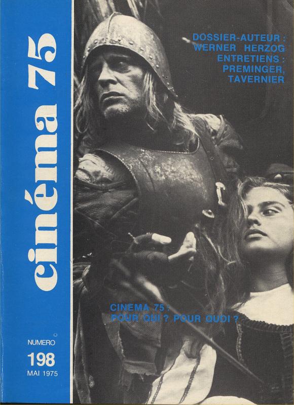 CINEMA (50s-90s Fr) magazine side cover Issue 198  1975