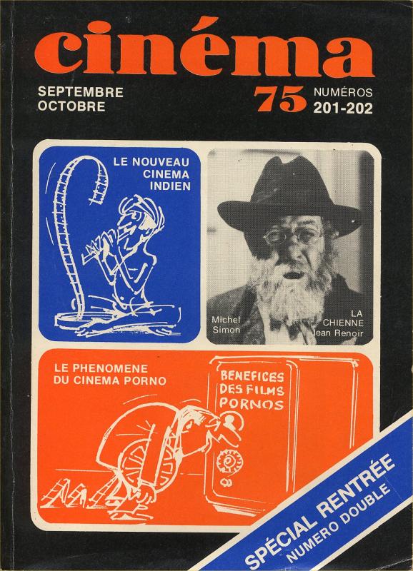 CINEMA (50s-90s Fr) magazine side cover Issue 201/202  1975
