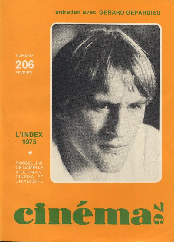 CINEMA (50s-90s Fr) magazine side cover Issue 206  1976