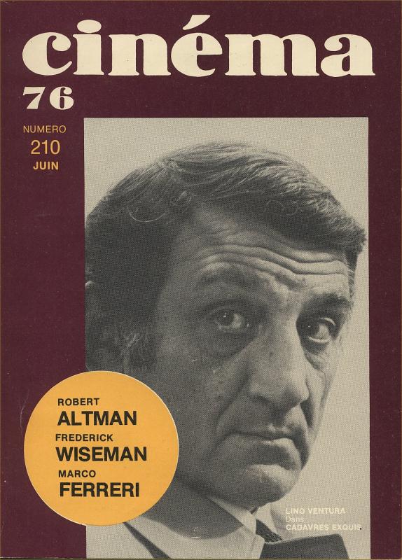CINEMA (50s-90s Fr) magazine side cover Issue 210  1976