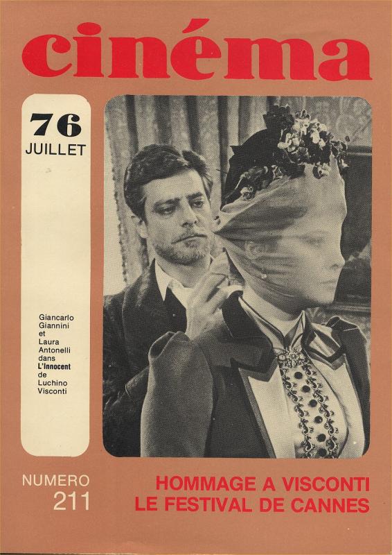 CINEMA (50s-90s Fr) magazine side cover Issue 211  1976
