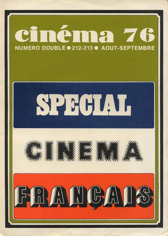 CINEMA (50s-90s Fr) magazine side cover Issue 212/213  1976