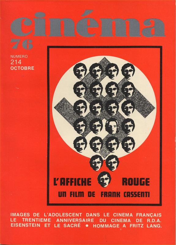 CINEMA (50s-90s Fr) magazine side cover Issue 214  1976
