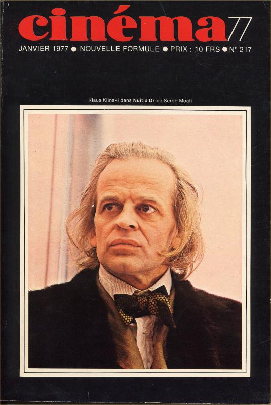 CINEMA (50s-90s Fr) magazine side cover Issue 217  1977