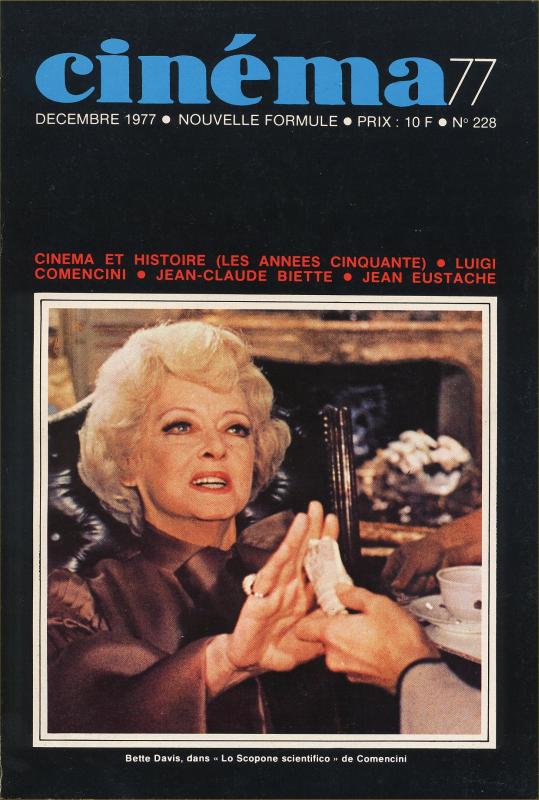 CINEMA (50s-90s Fr) magazine side cover Issue 228  1977