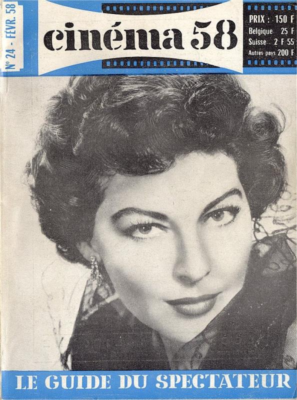 CINEMA (50s-90s Fr) magazine side cover Issue 24  1958