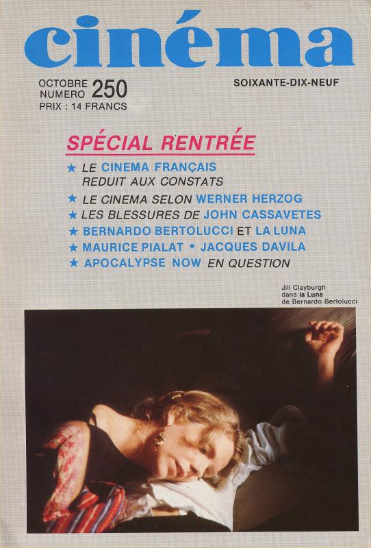 CINEMA (50s-90s Fr) magazine side cover Issue 250  1979