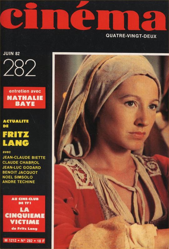 CINEMA (50s-90s Fr) magazine side cover Issue 282  1982
