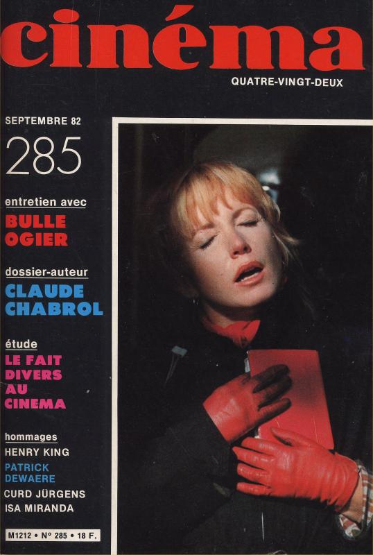 CINEMA (50s-90s Fr) magazine side cover Issue 285  1982