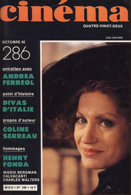 CINEMA (50s-90s Fr) magazine side cover Issue 286  1982