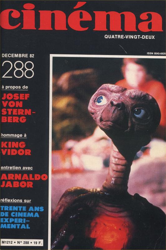 CINEMA (50s-90s Fr) magazine side cover Issue 288  1982
