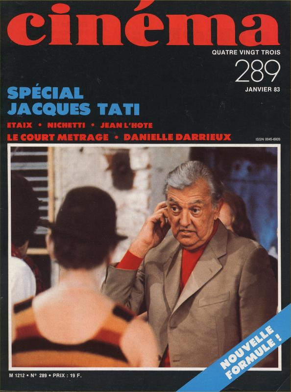 CINEMA (50s-90s Fr) magazine side cover Issue 289  1983