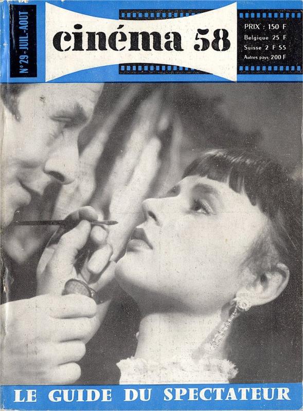 CINEMA (50s-90s Fr) magazine side cover Issue 29  1958