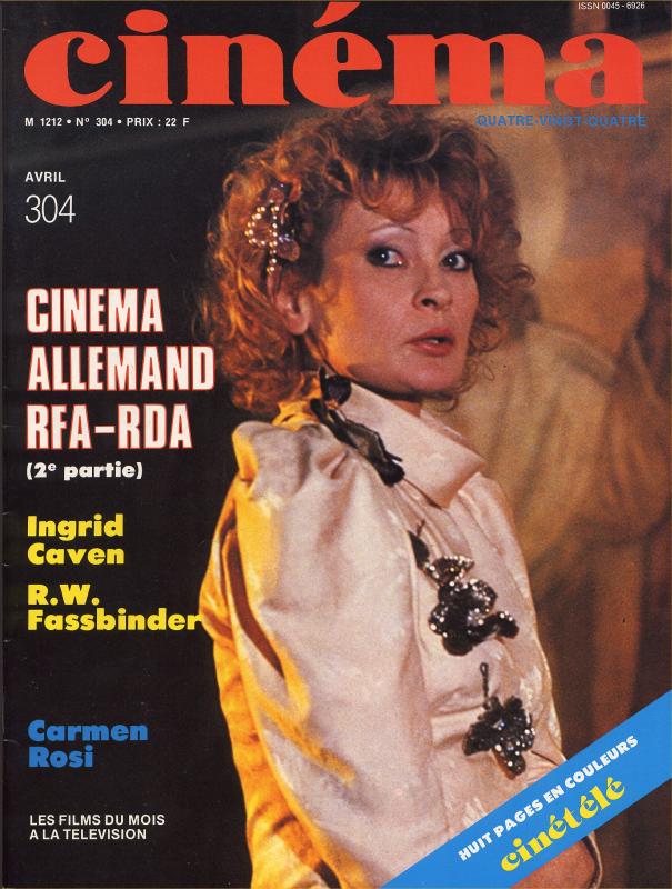 CINEMA (50s-90s Fr) magazine side cover Issue 304  1984