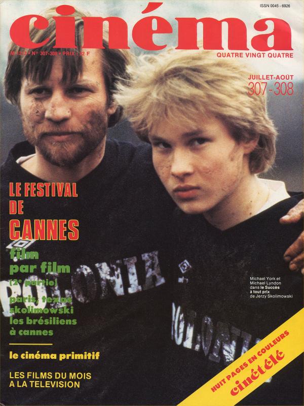 CINEMA (50s-90s Fr) magazine side cover Issue 307/308  1984