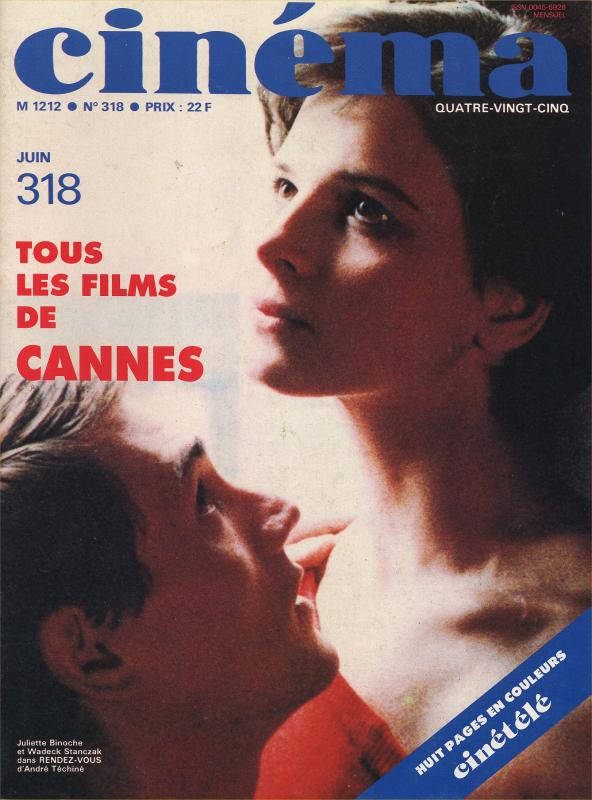 CINEMA (50s-90s Fr) magazine side cover Issue 318  1985