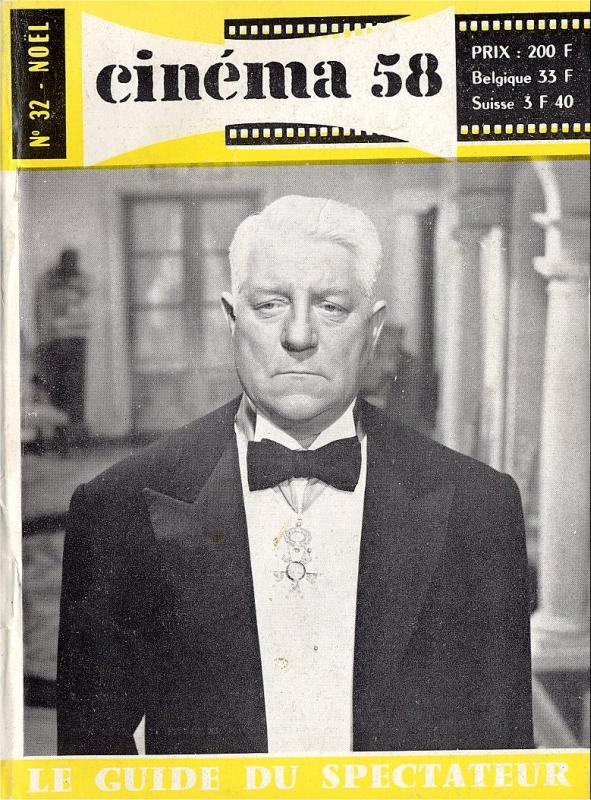CINEMA (50s-90s Fr) magazine side cover Issue 32  1958
