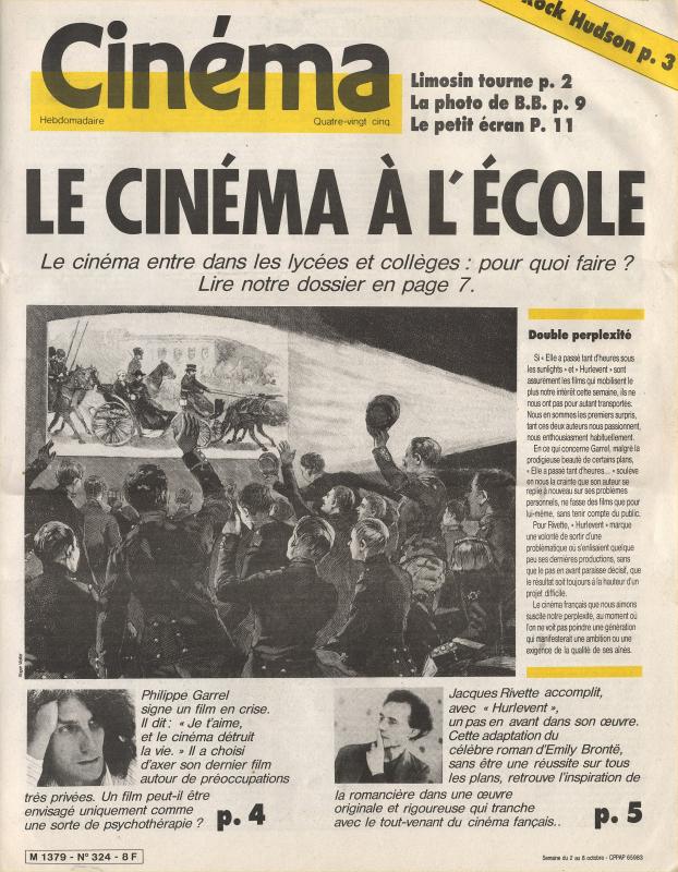 CINEMA (50s-90s Fr) magazine side cover Issue 324  1985