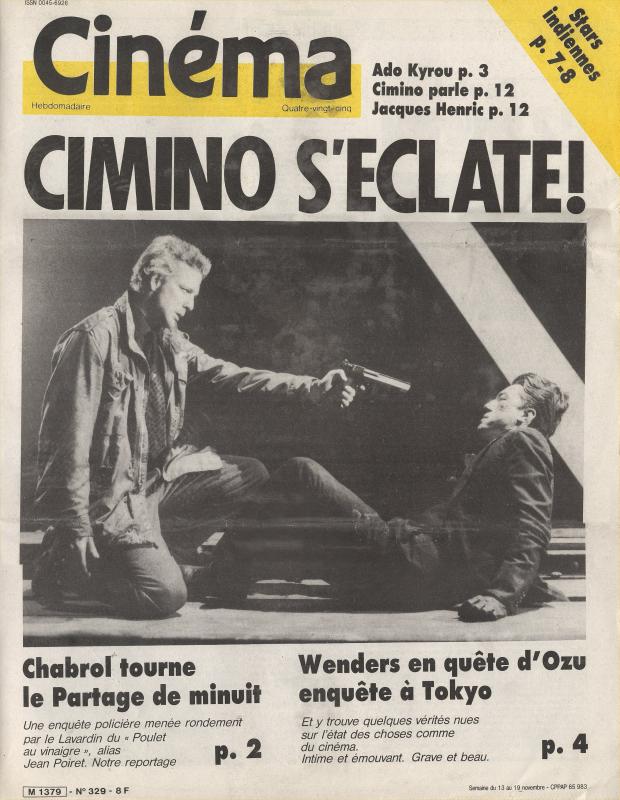 CINEMA (50s-90s Fr) magazine side cover Issue 329  1985