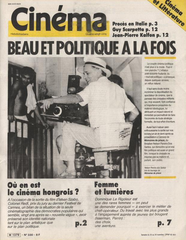 CINEMA (50s-90s Fr) magazine side cover Issue 330  1985
