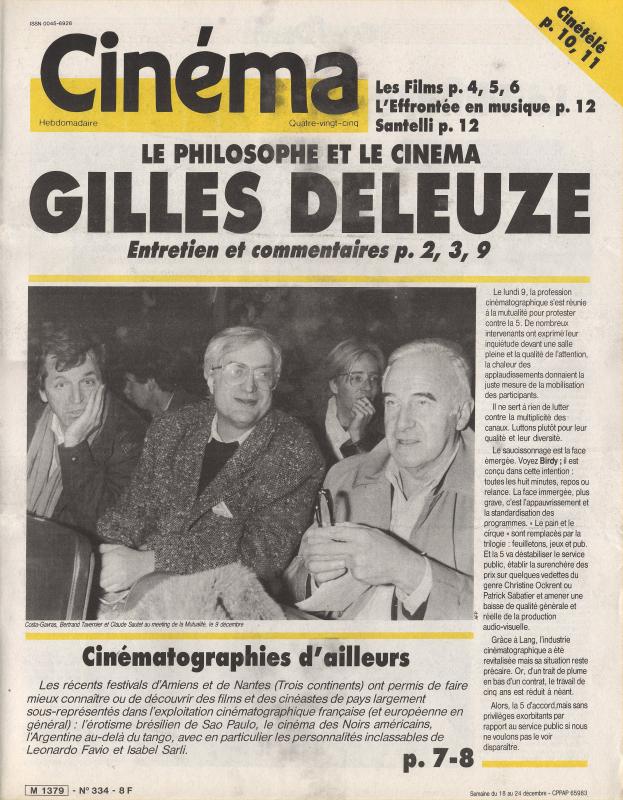 CINEMA (50s-90s Fr) magazine side cover Issue 334  1985